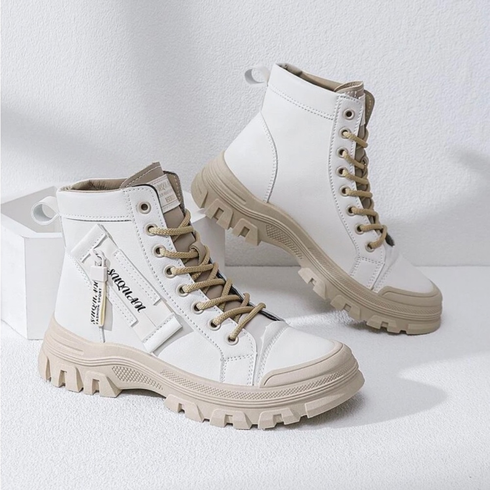 Brand New 2 Tone Lace up Combat Boots Sz 7.5